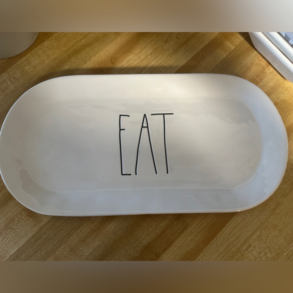 Rae Dunn Artisan Collection Large EAT Platter 14x7
